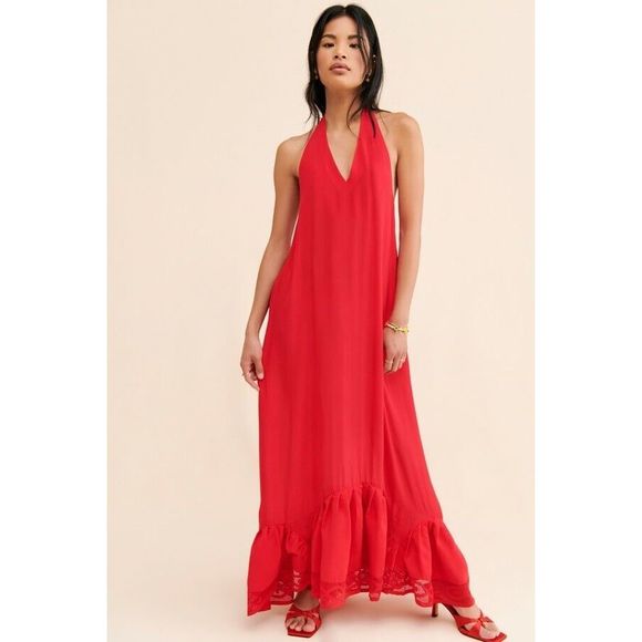 Free People Red Maxi Dress - Picture 1 of 7